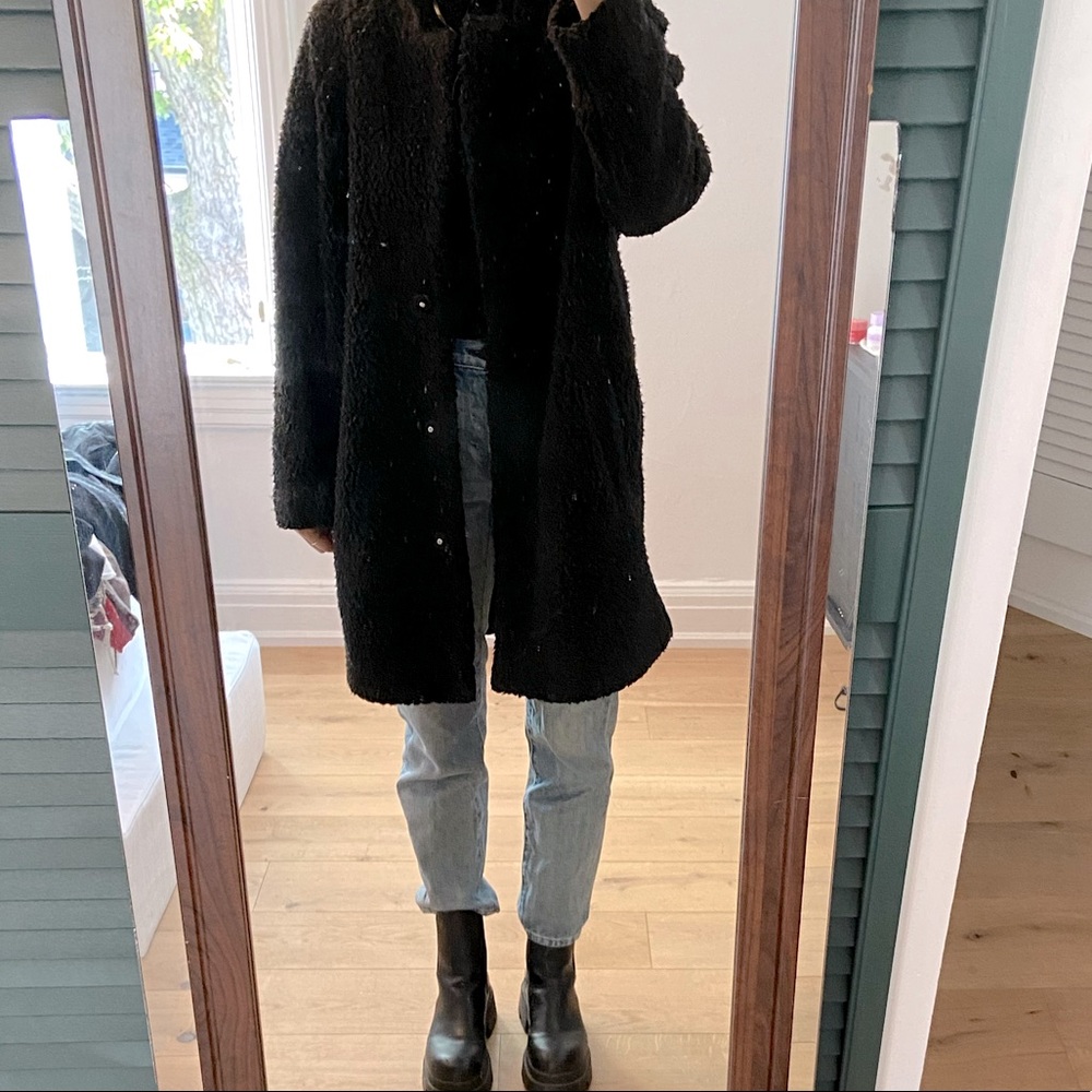 Black boucle coat